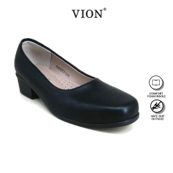 Black PVC Leather Hostel / Uniform / Formal Shoes Ladies FMA627C1